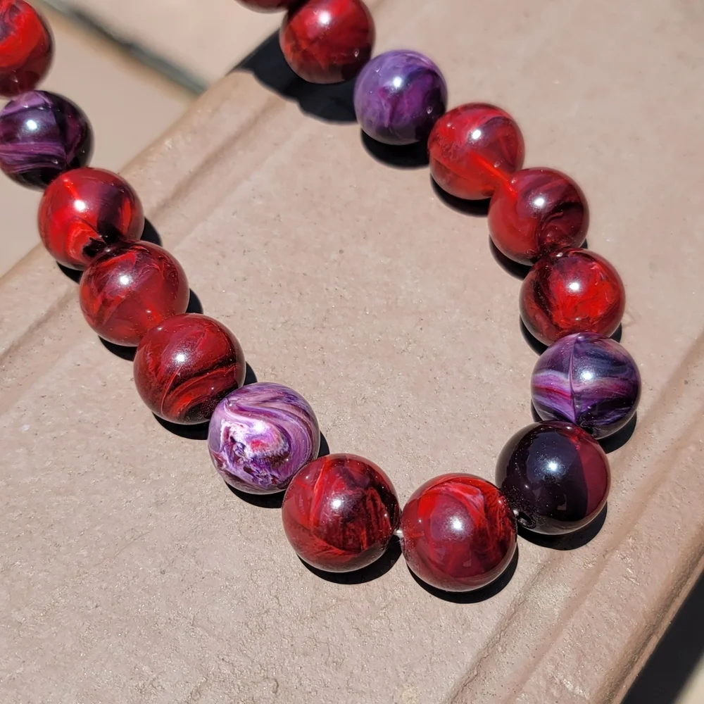 Vtg Acrylic Multicolor Large Beaded Choker Necklace - Picture 4 of 5